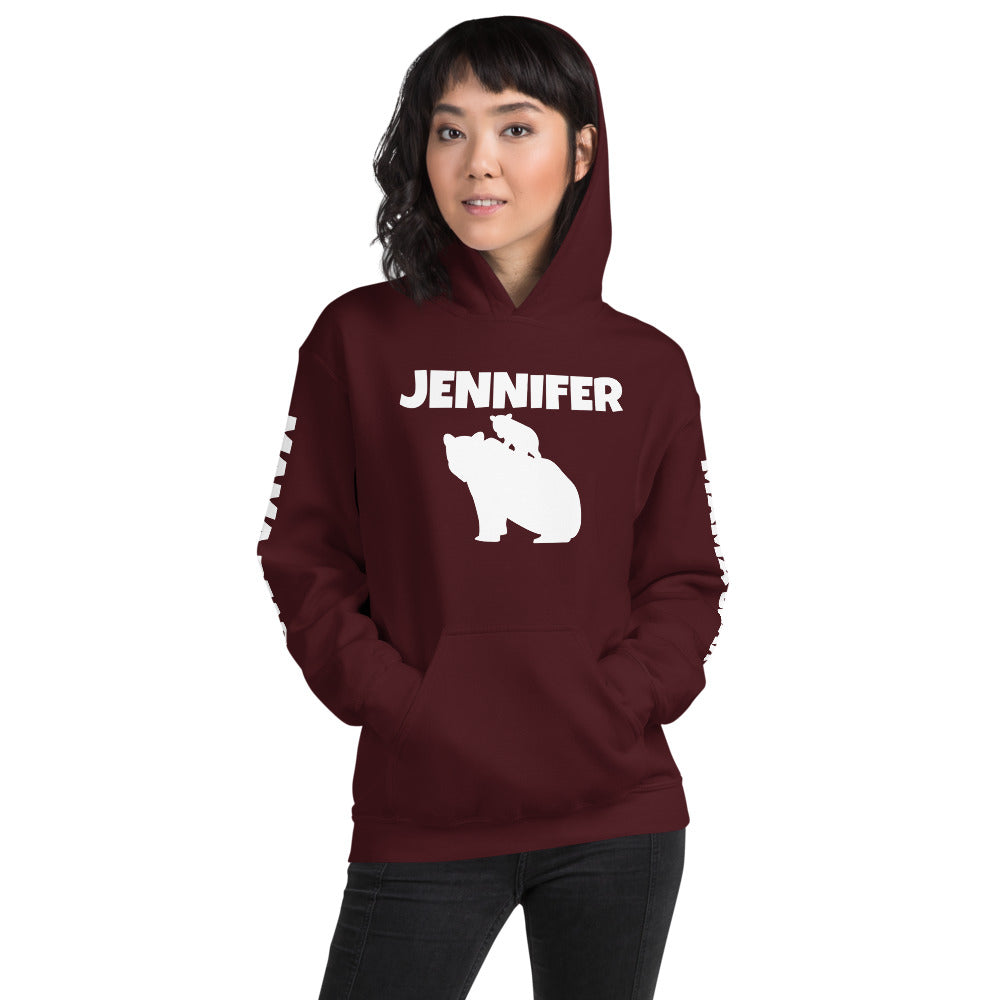 Custom Name Bold Mama Bear Personalized Unisex Heavy Blend Hoodie | Gildan 18500 TeeSpect