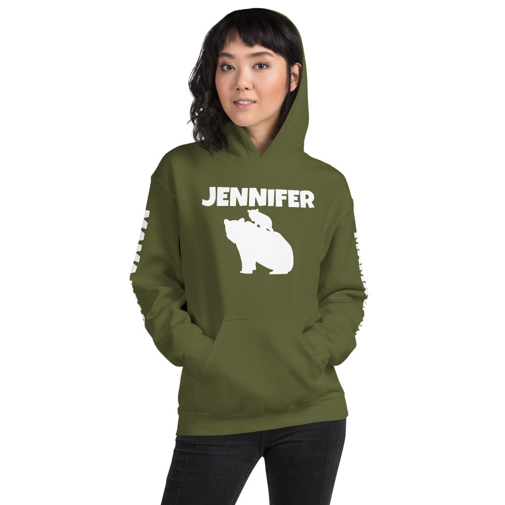 Custom Name Bold Mama Bear Personalized Unisex Heavy Blend Hoodie | Gildan 18500 TeeSpect