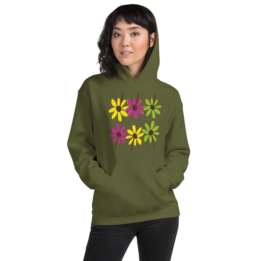 Colourful Hand Drawn Flower Petals Unisex Heavy Blend Hoodie Sweatshirt TeeSpect