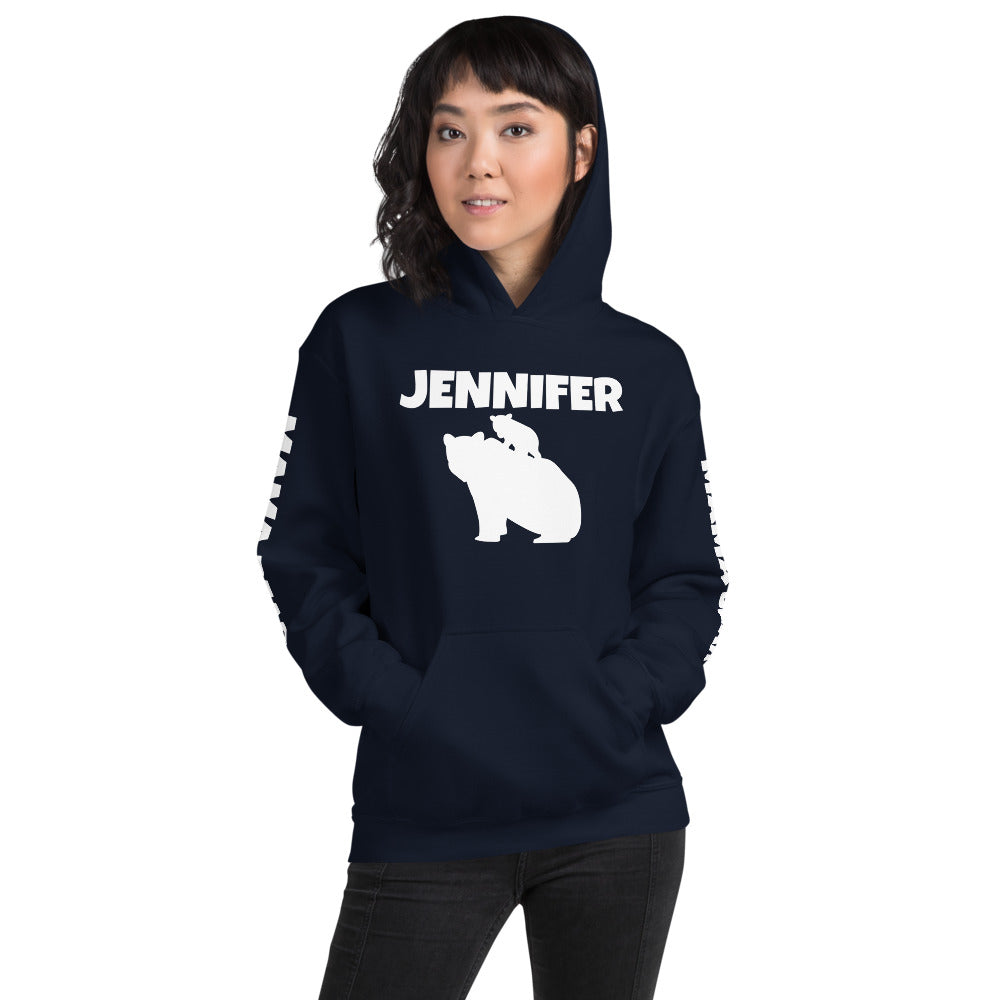 Custom Name Bold Mama Bear Personalized Unisex Heavy Blend Hoodie | Gildan 18500 TeeSpect