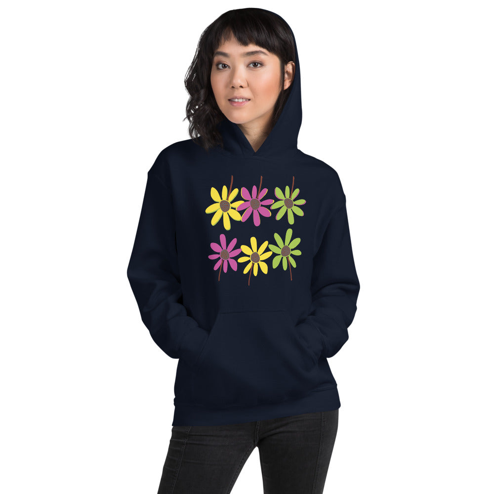 Colourful Hand Drawn Flower Petals Unisex Heavy Blend Hoodie Sweatshirt TeeSpect