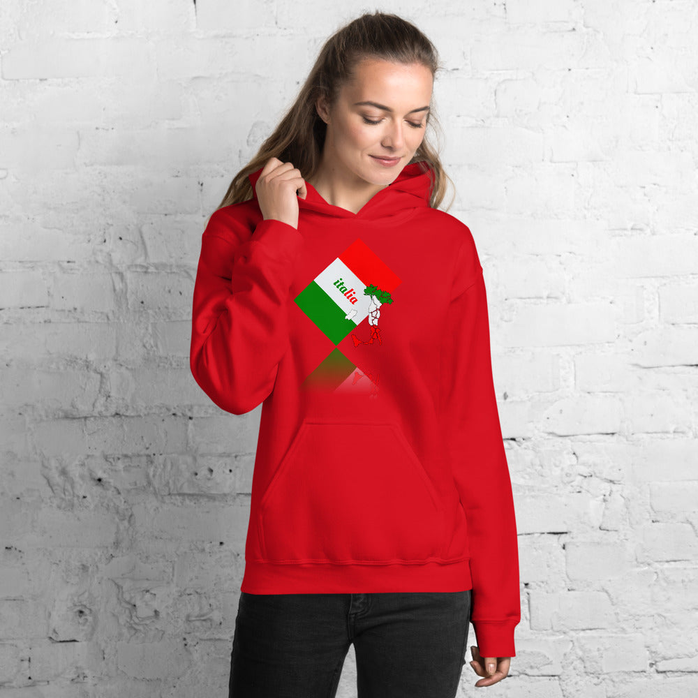Elegant Italia - Italy Flag And Map Unisex Soft Feel Heavy Blend Hoodie TeeSpect