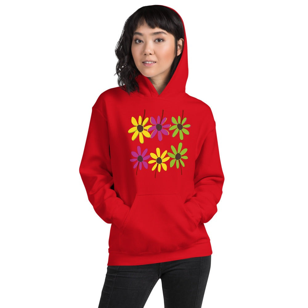 Colourful Hand Drawn Flower Petals Unisex Heavy Blend Hoodie Sweatshirt TeeSpect