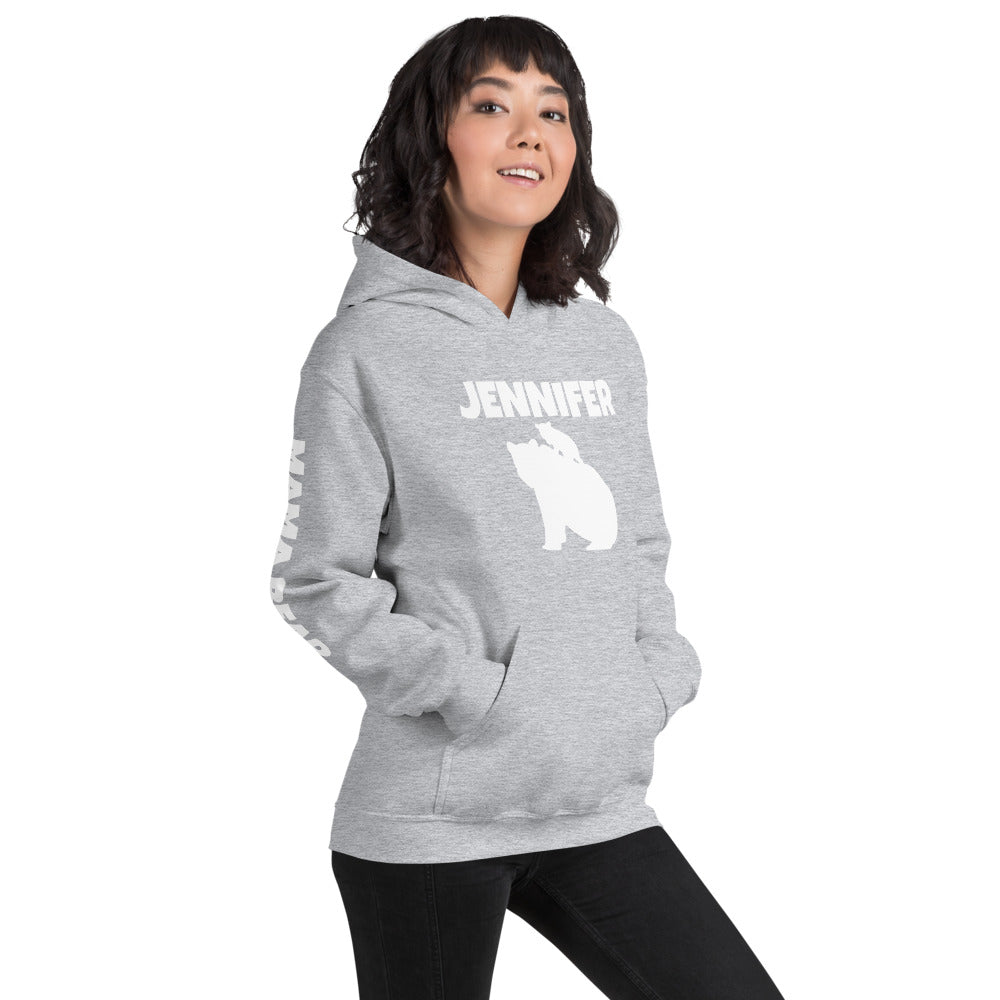 Custom Name Bold Mama Bear Personalized Unisex Heavy Blend Hoodie | Gildan 18500 TeeSpect