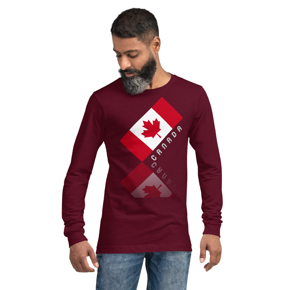 Elegant Maple Leaf Canada Unisex Long Sleeve Tee TeeSpect