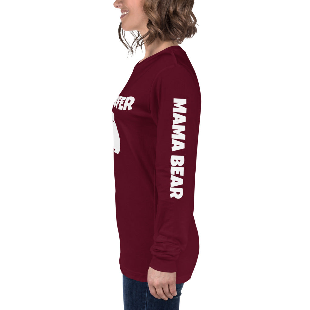 Custom Name Bold Mama Bear Personalized Unisex Long Sleeve Tee - Bella + Canvas 3501 TeeSpect