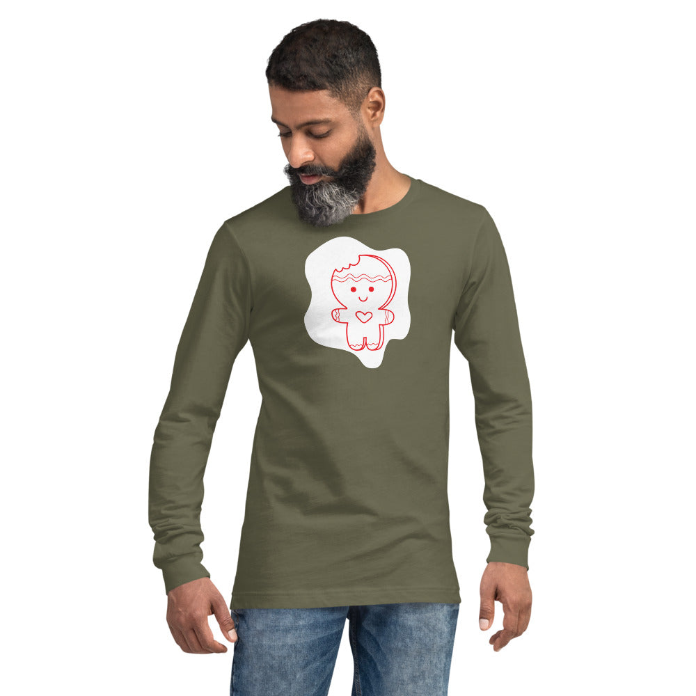 Gingerbread Man Bite Me Unisex Long Sleeve Tee TeeSpect
