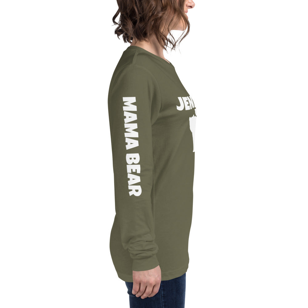 Custom Name Bold Mama Bear Personalized Unisex Long Sleeve Tee - Bella + Canvas 3501 TeeSpect
