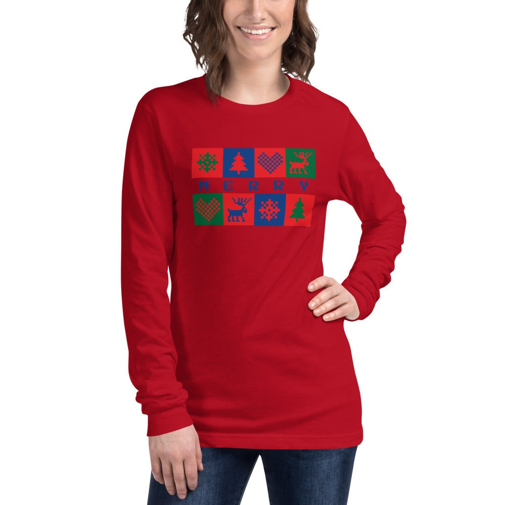 Merry Box Unisex Long Sleeve Tee - Bella + Canvas 3501 TeeSpect