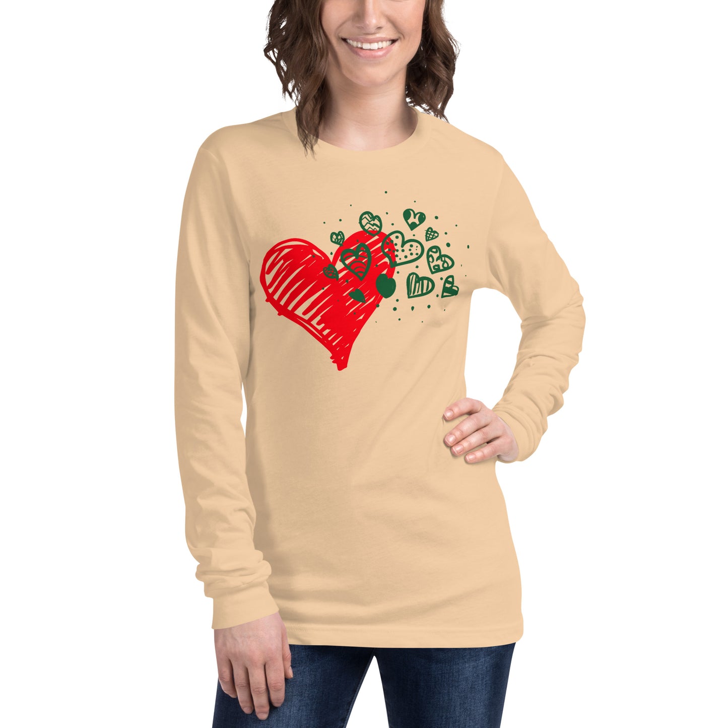Sweetheart Hearts Unisex Long Sleeve Tee TeeSpect