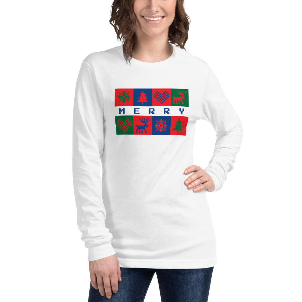 Merry Box Unisex Long Sleeve Tee - Bella + Canvas 3501 TeeSpect