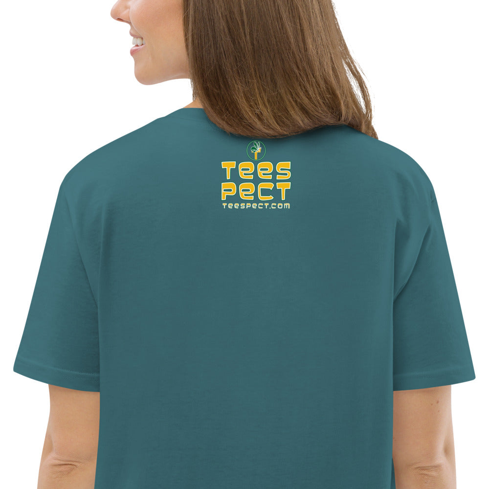 Happy Holiday Tweet Blue Unisex Organic Cotton T-Shirt TeeSpect