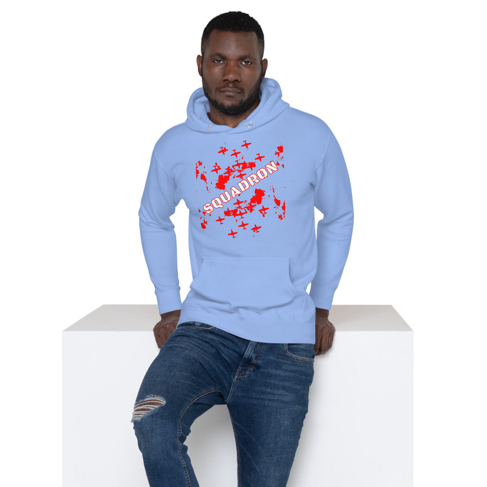 Custom Text Unisex Premium Hoodie Fighter Plane Squadron | Cotton Heritage M2580 TeeSpect