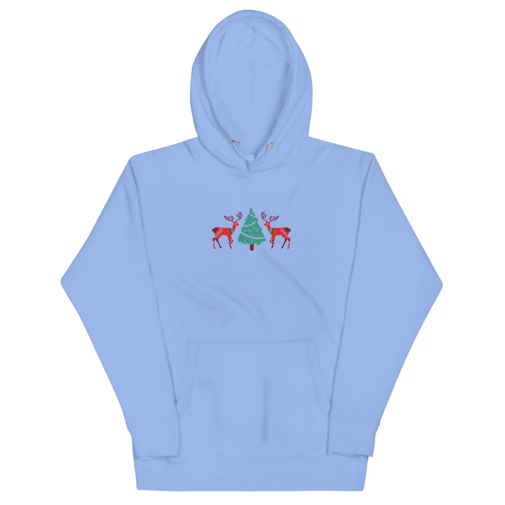 Merry Reindeer Tree Unisex Hoodie TeeSpect