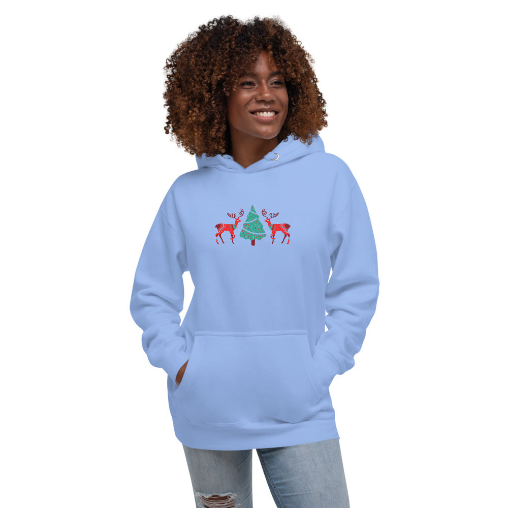 Merry Reindeer Tree Unisex Hoodie TeeSpect