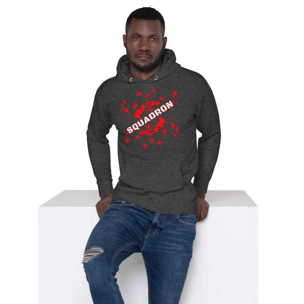Custom Text Unisex Premium Hoodie Fighter Plane Squadron | Cotton Heritage M2580 TeeSpect