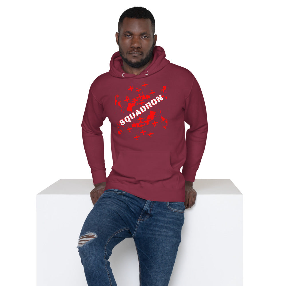 Custom Text Unisex Premium Hoodie Fighter Plane Squadron | Cotton Heritage M2580 TeeSpect
