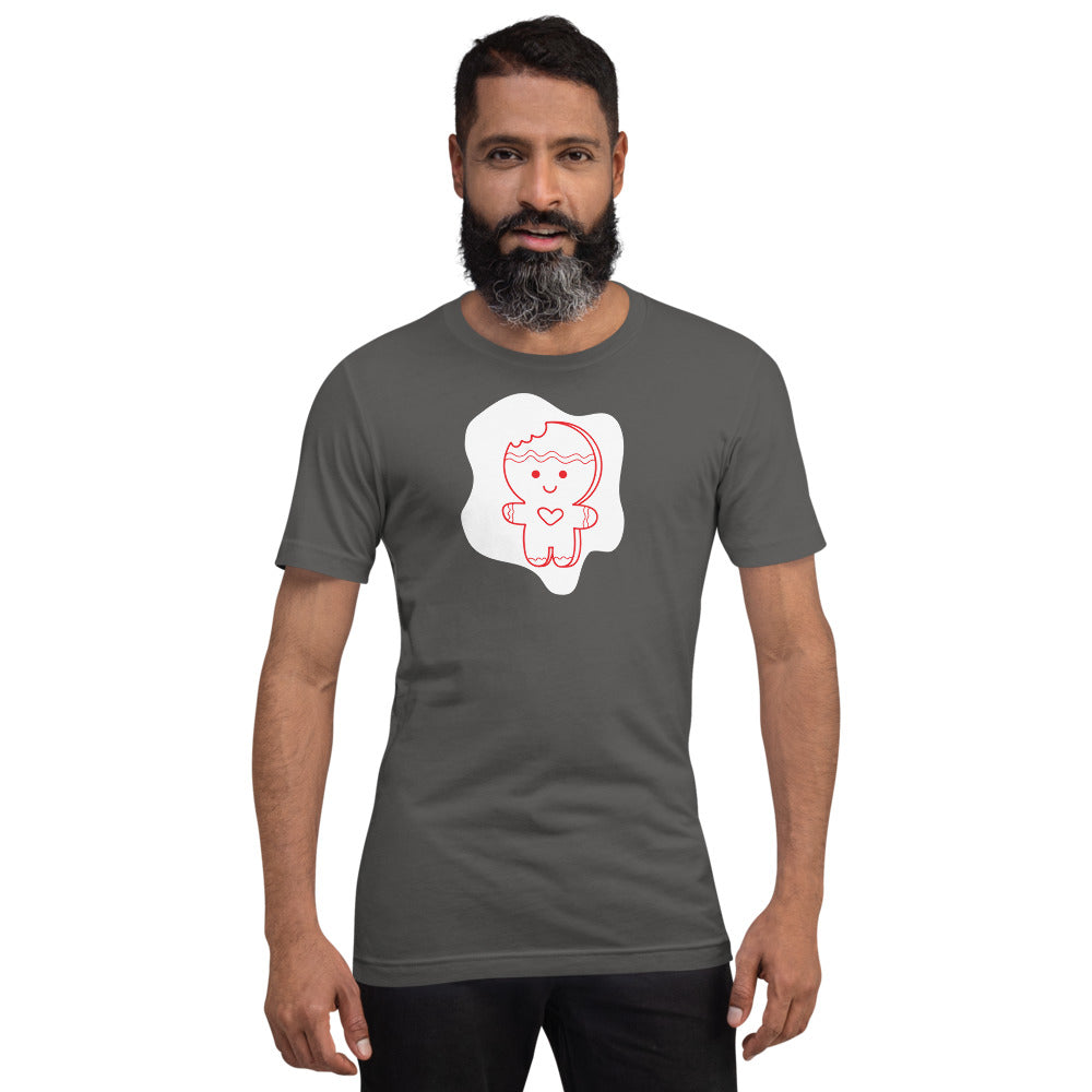 Gingerbread Man Bite Me Unisex Staple T-Shirt TeeSpect