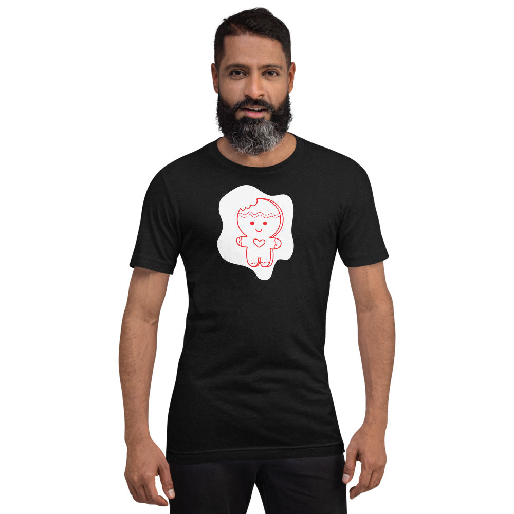 Gingerbread Man Bite Me Unisex Staple T-Shirt TeeSpect