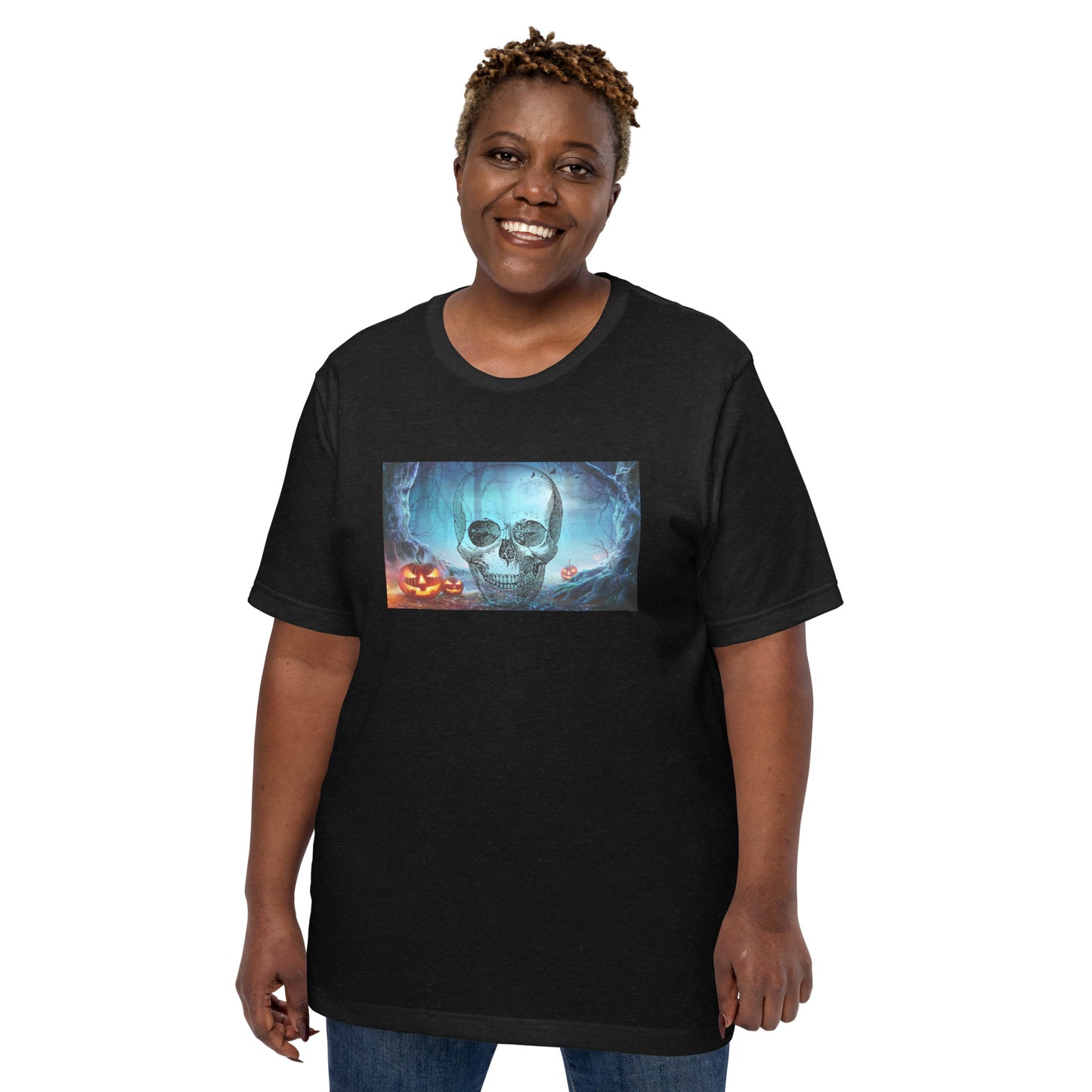 Misty O'Lantern Skull Unisex Basic T-Shirt TeeSpect