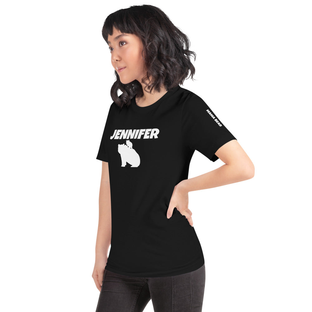 Custom Name Bold Mama Bear Personalized Unisex Short-Sleeve Staple T-Shirt TeeSpect