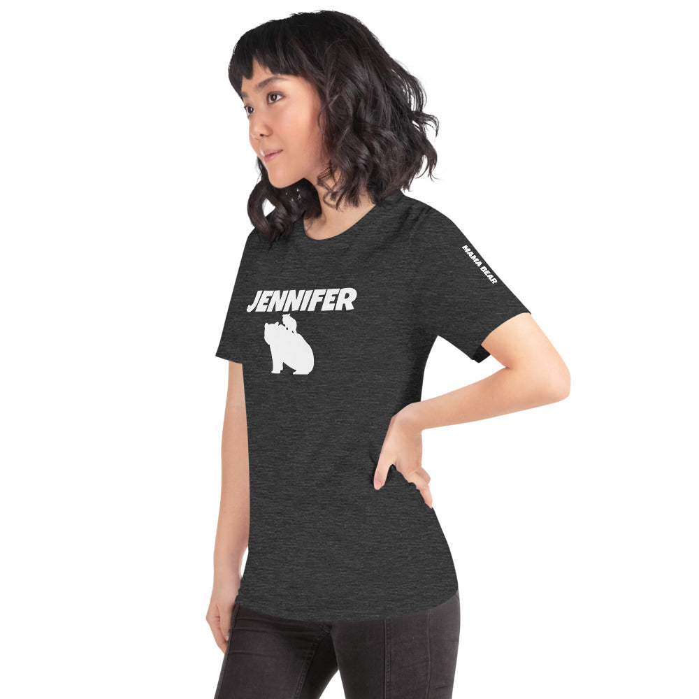 Custom Name Bold Mama Bear Personalized Unisex Short-Sleeve Staple T-Shirt TeeSpect