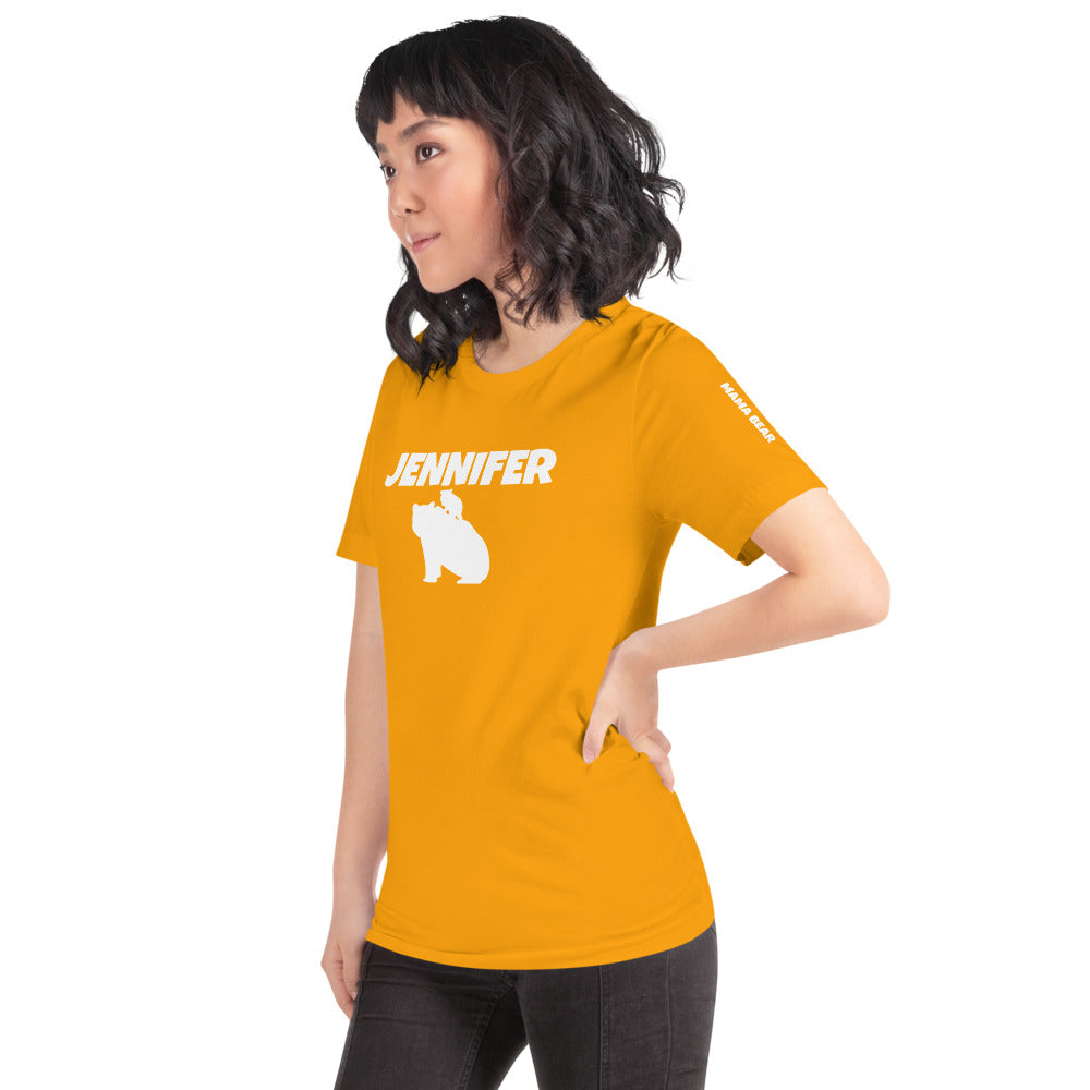 Custom Name Bold Mama Bear Personalized Unisex Short-Sleeve Staple T-Shirt TeeSpect