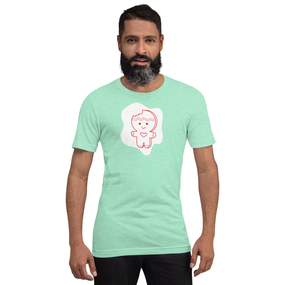 Gingerbread Man Bite Me Unisex Staple T-Shirt TeeSpect