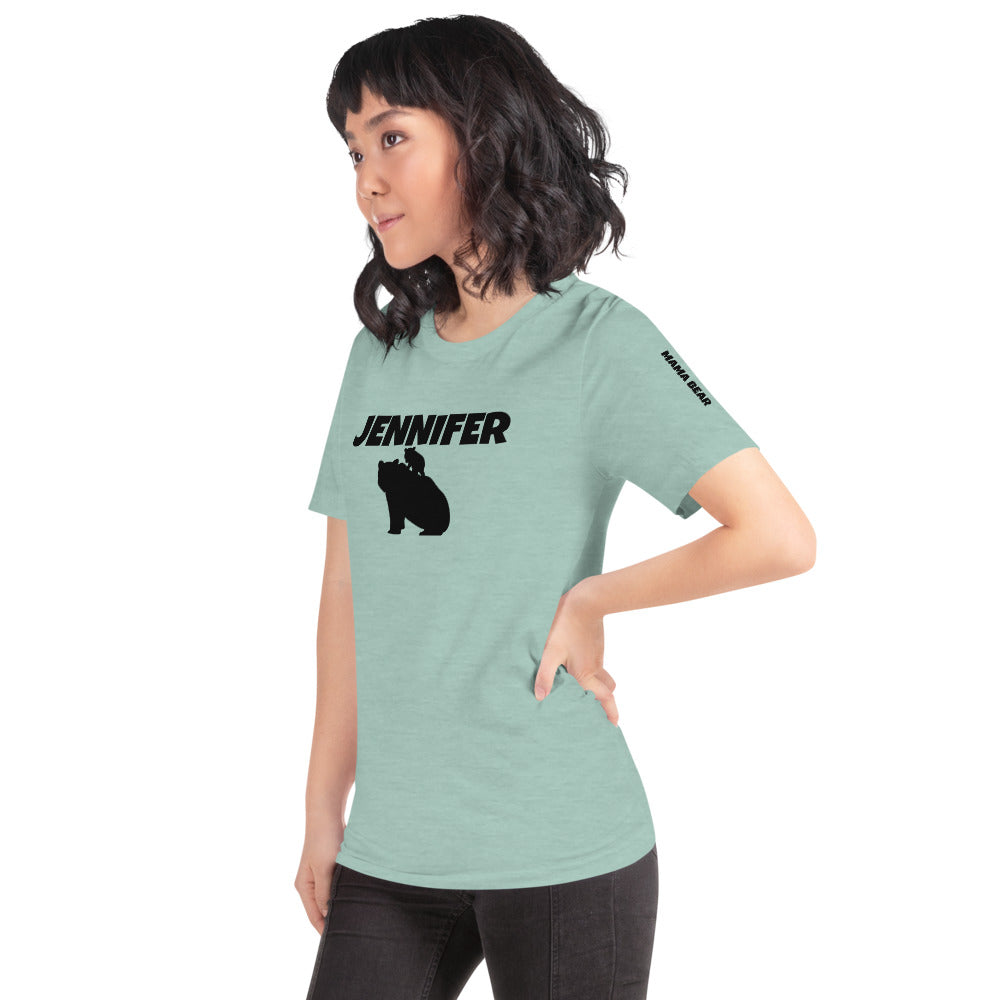 Custom Name Bold Mama Bear Personalized Pastel Unisex Short-Sleeve Staple T-Shirt TeeSpect