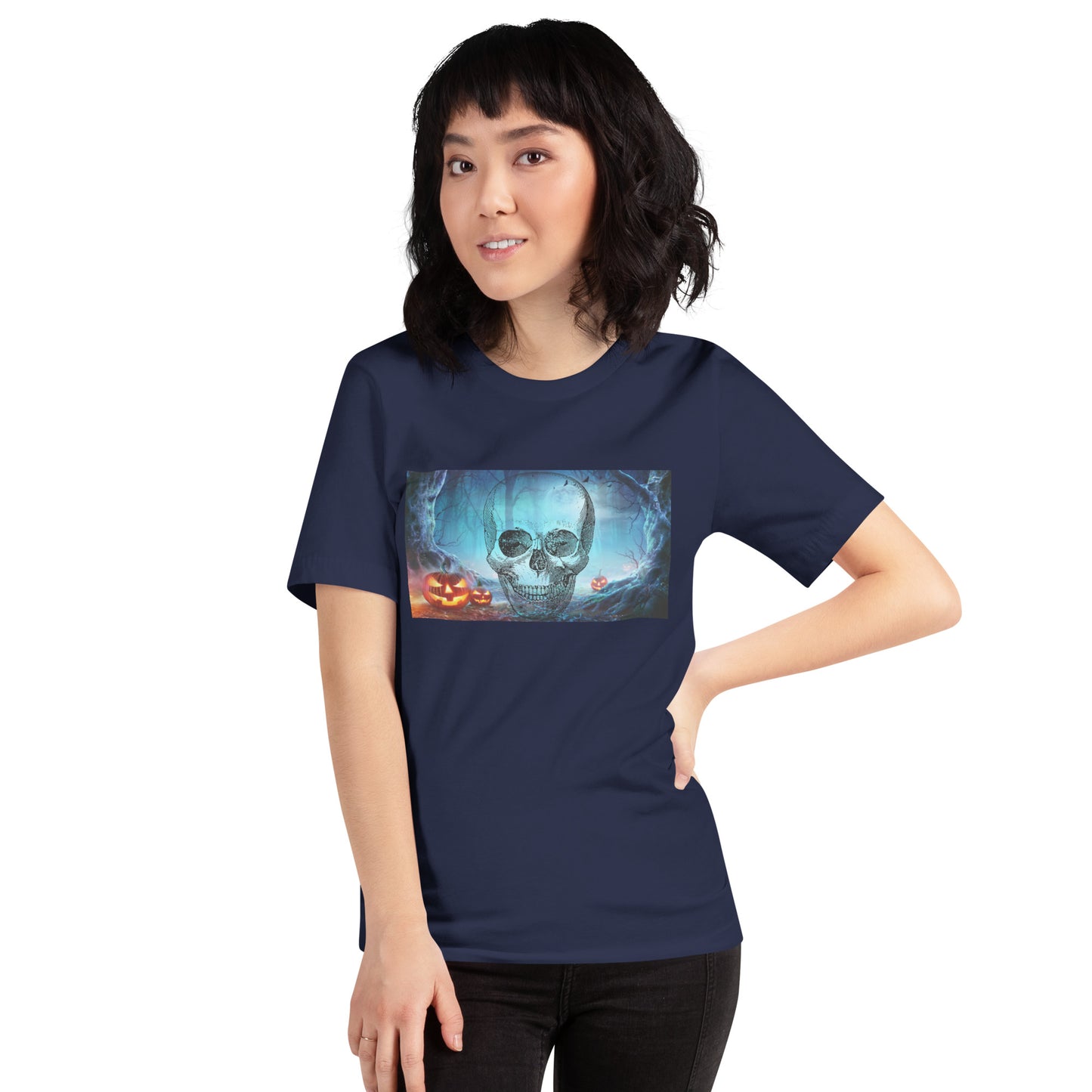 Misty O'Lantern Skull Unisex Basic T-Shirt TeeSpect
