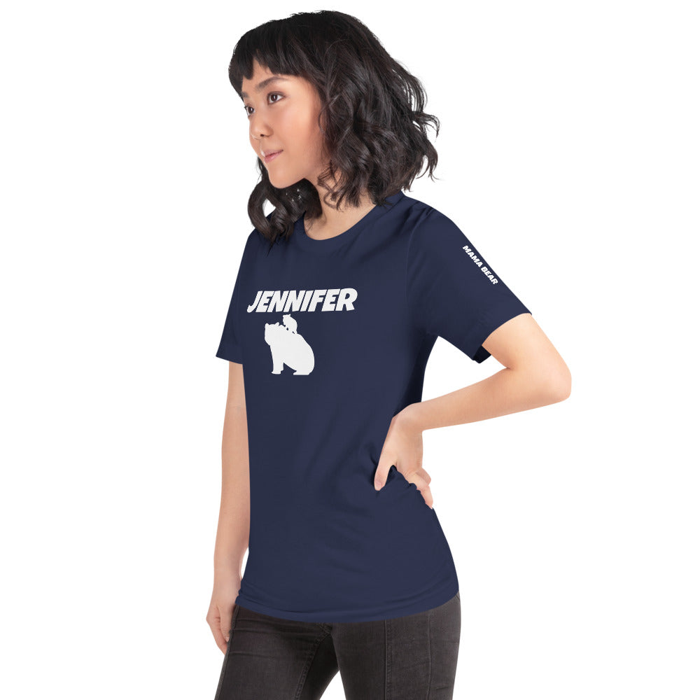 Custom Name Bold Mama Bear Personalized Unisex Short-Sleeve Staple T-Shirt TeeSpect