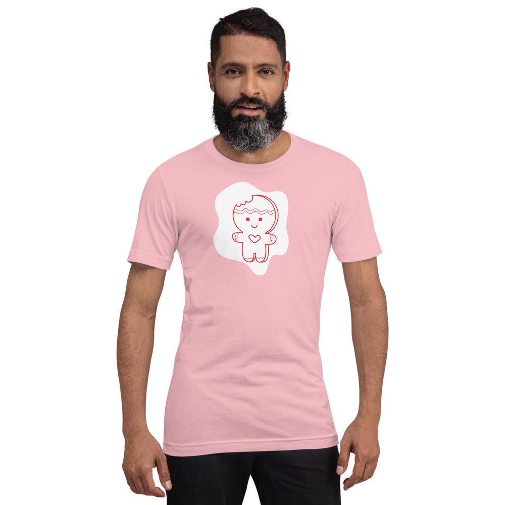 Gingerbread Man Bite Me Unisex Staple T-Shirt TeeSpect