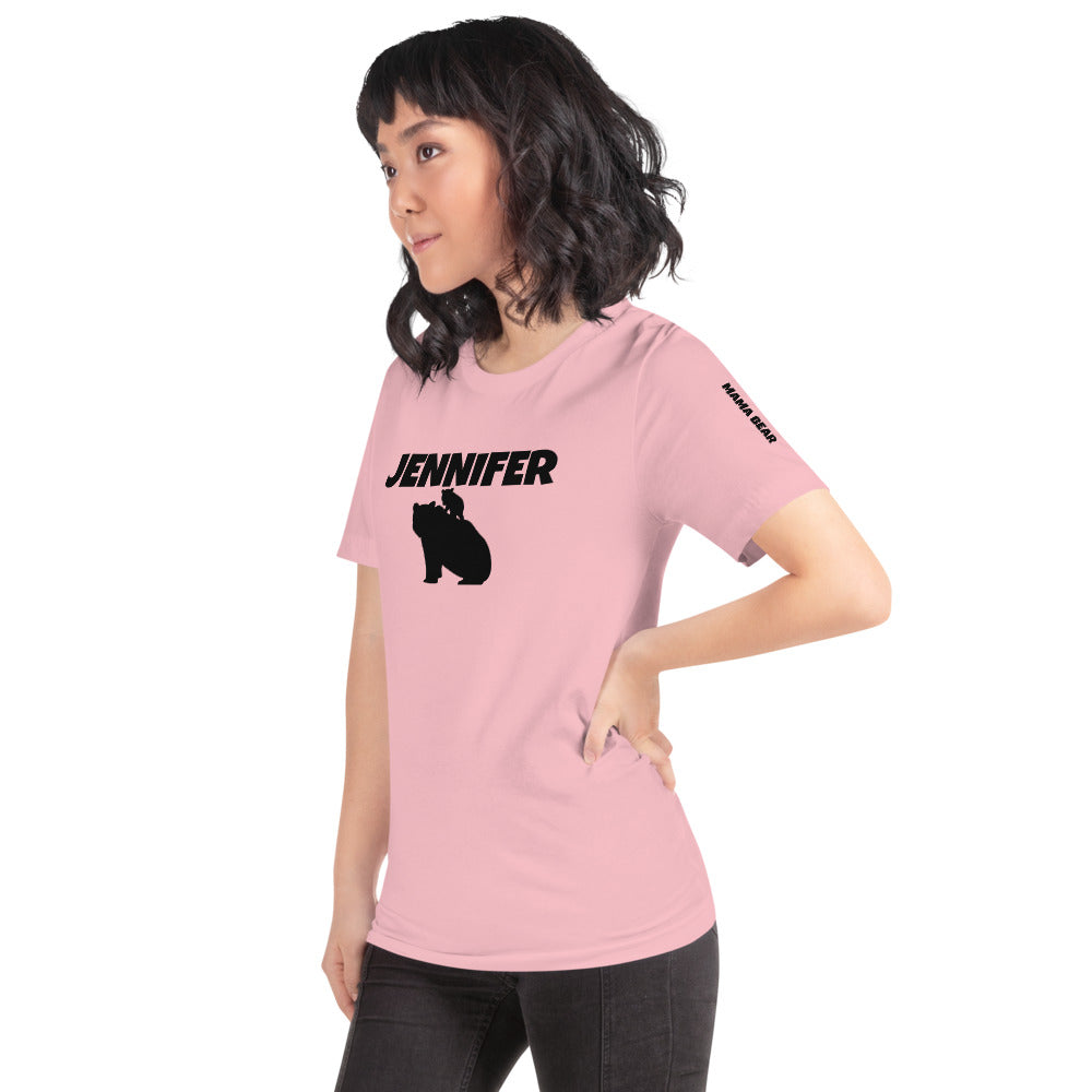 Custom Name Bold Mama Bear Personalized Pastel Unisex Short-Sleeve Staple T-Shirt TeeSpect