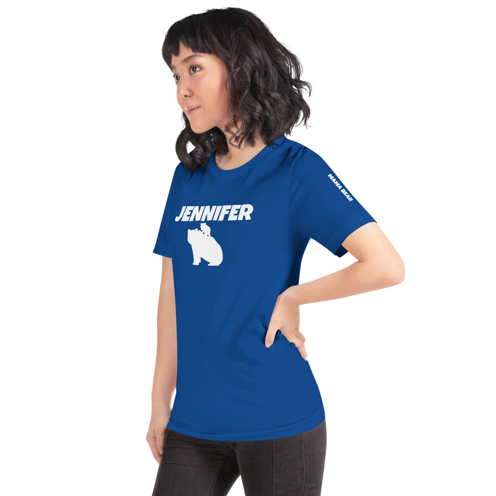Custom Name Bold Mama Bear Personalized Unisex Short-Sleeve Staple T-Shirt TeeSpect