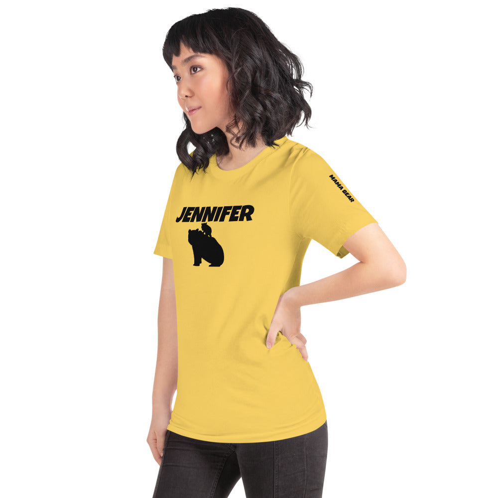 Custom Name Bold Mama Bear Personalized Pastel Unisex Short-Sleeve Staple T-Shirt TeeSpect
