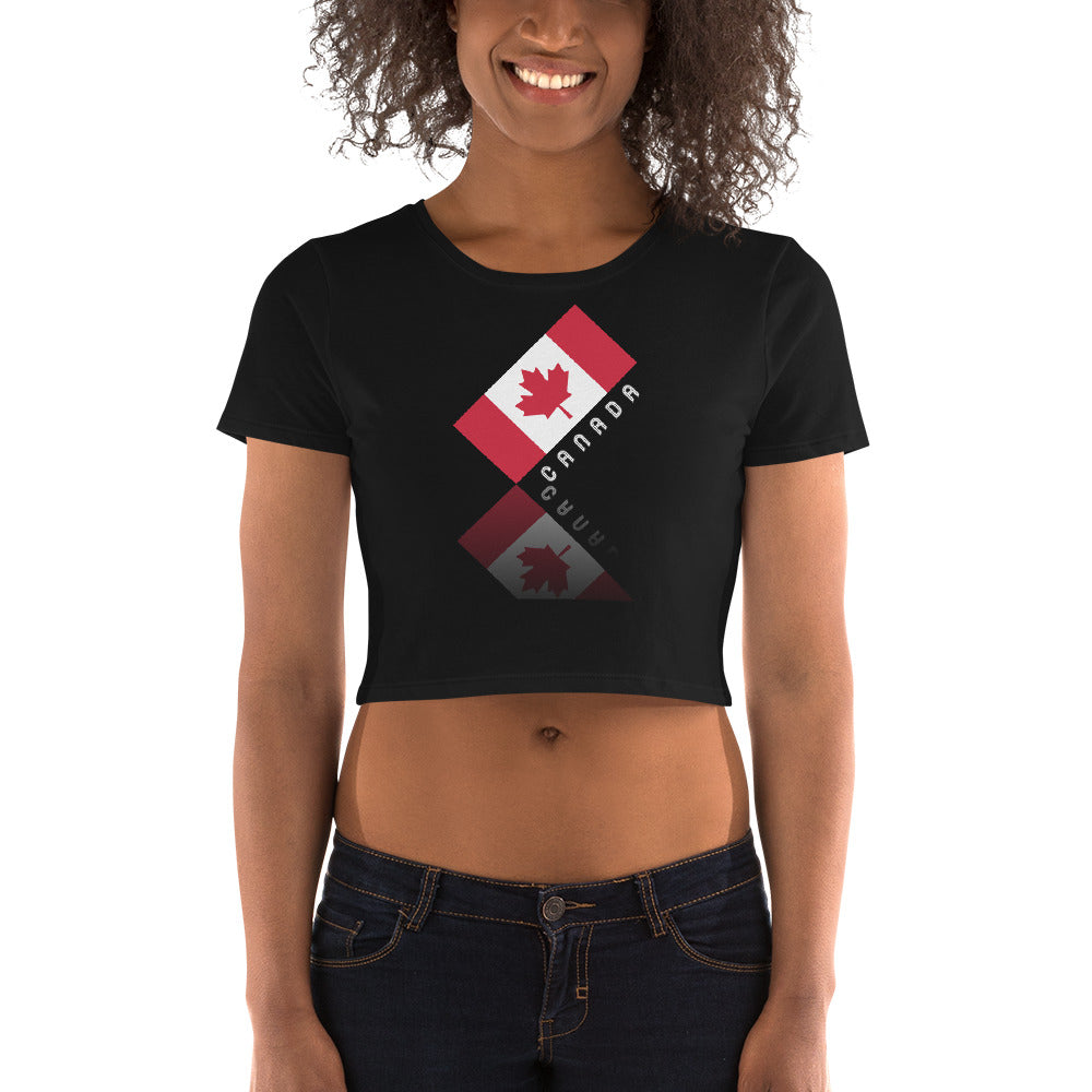 Elegant Maple Leaf Canada Women’s Crop Tee TeeSpect
