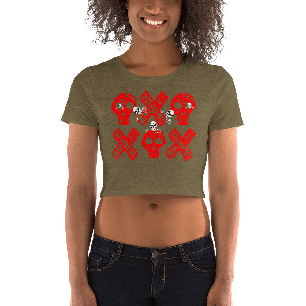 Spooky Show Peek-A-Boo Halloween Ghouls Women’s Crop Tee TeeSpect