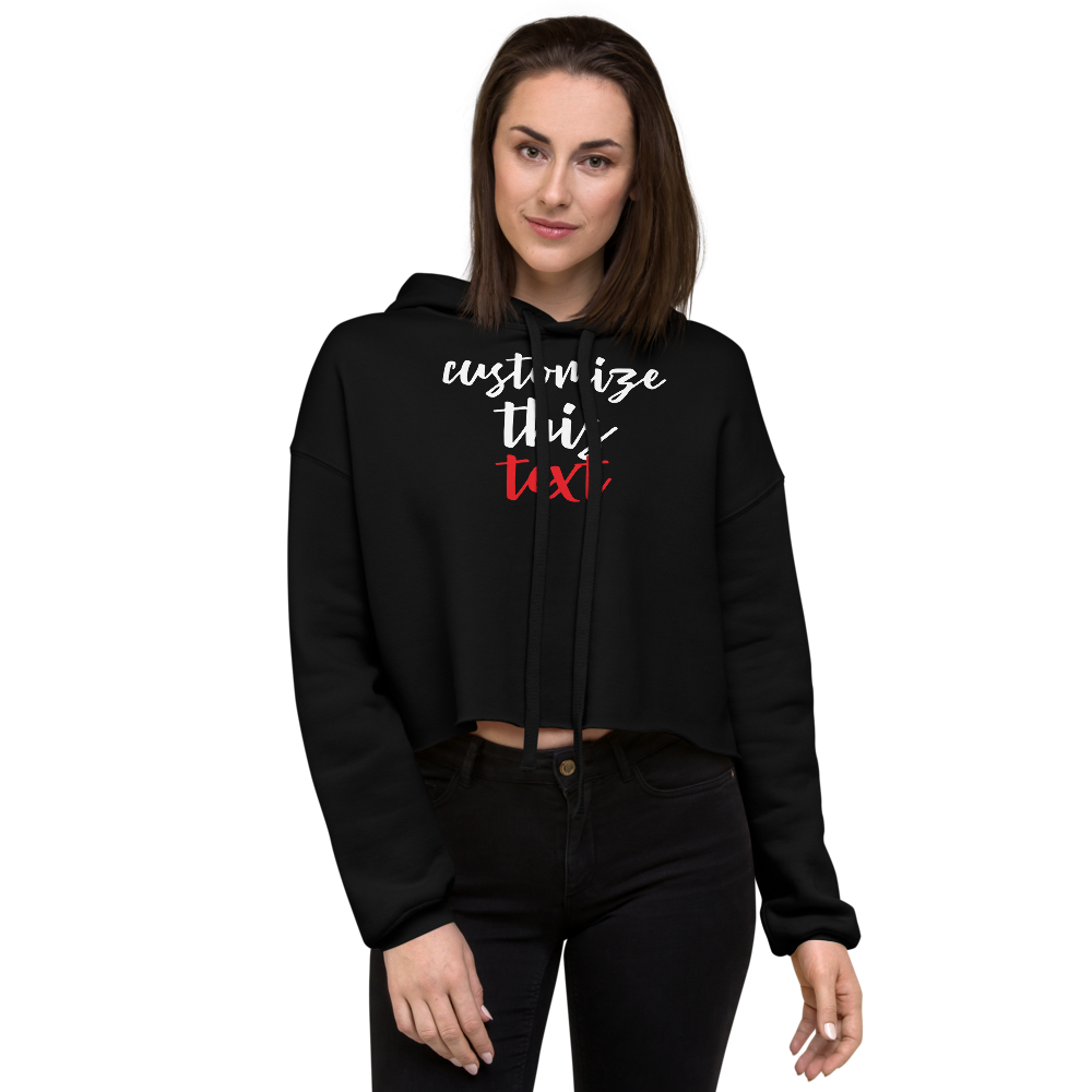 Personalize Custom Text Women's Cropped Hoodie | Bella + Canvas 7502 TeeSpect