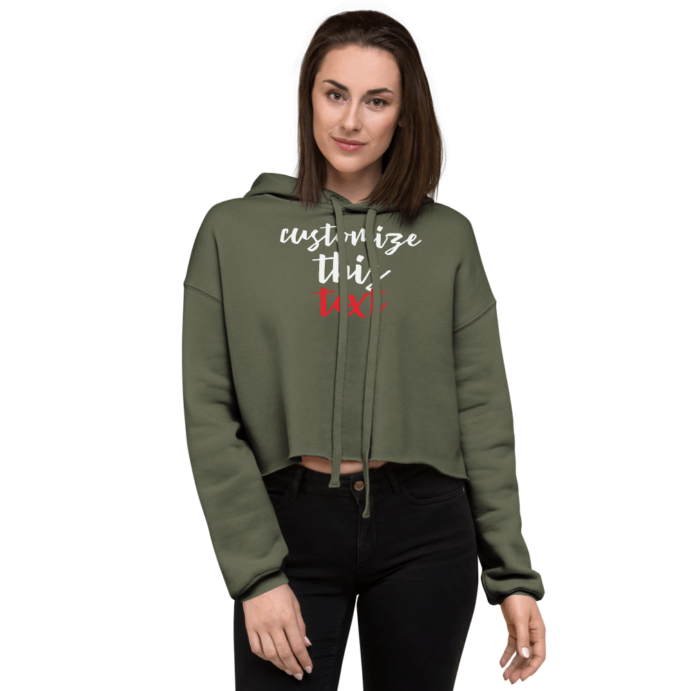 Personalize Custom Text Women's Cropped Hoodie | Bella + Canvas 7502 TeeSpect