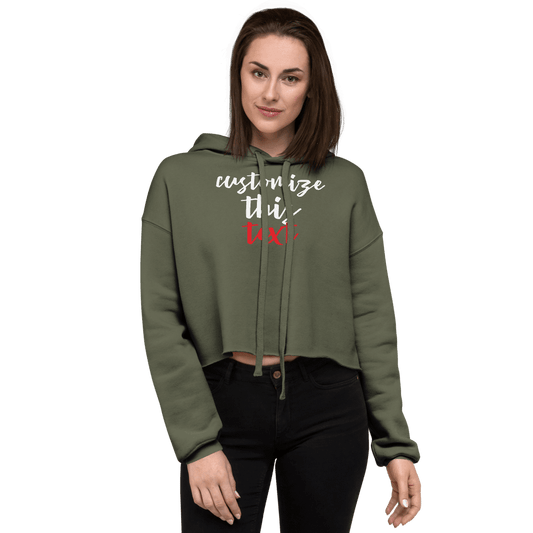 Personalize Custom Text Women's Cropped Hoodie | Bella + Canvas 7502 TeeSpect