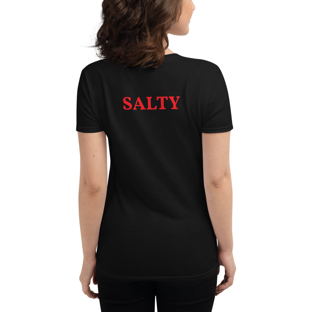 Custom Text Front And Back Personalize Women's Fashion Fit T-Shirt | Gildan 880 TeeSpect