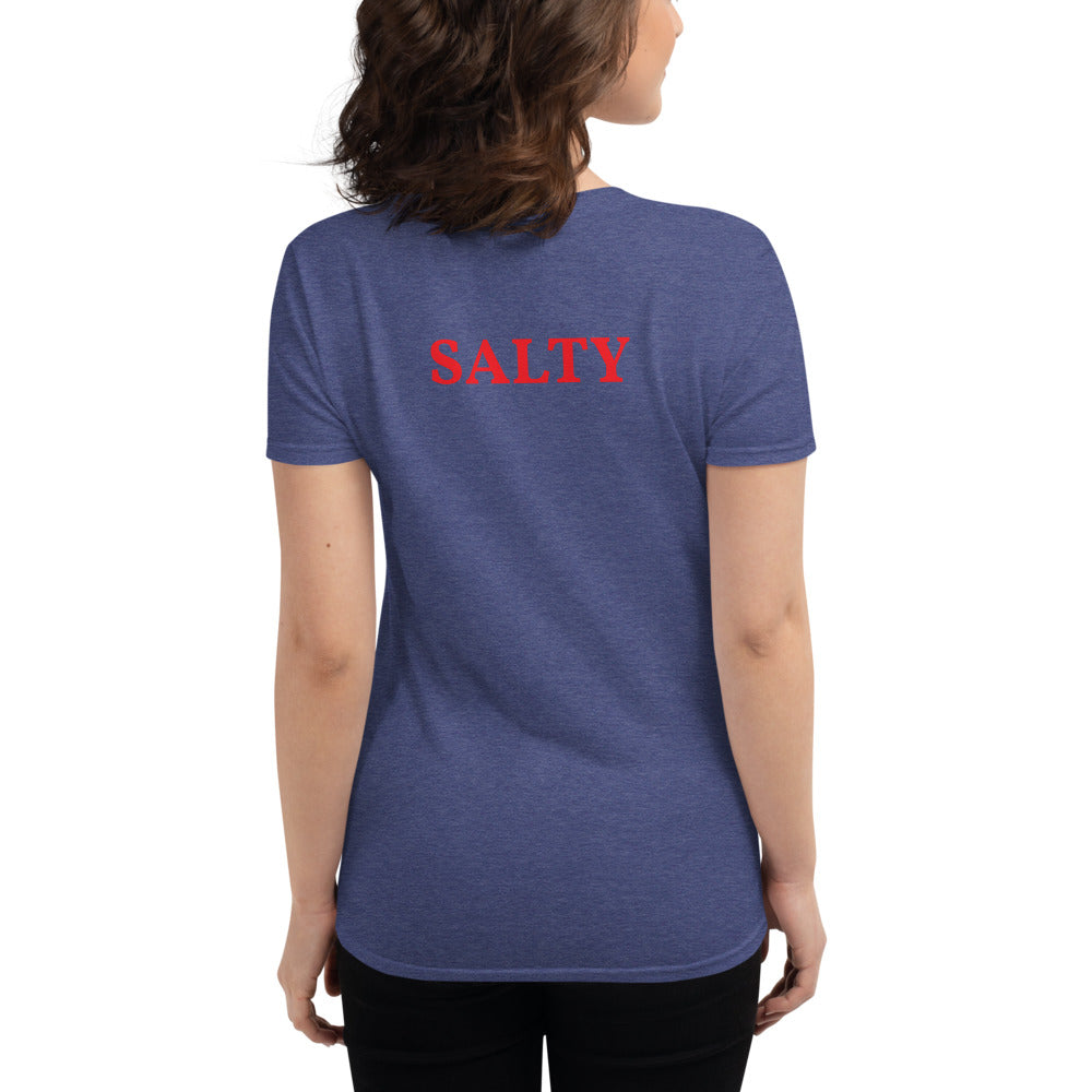 Custom Text Front And Back Personalize Women's Fashion Fit T-Shirt | Gildan 880 TeeSpect