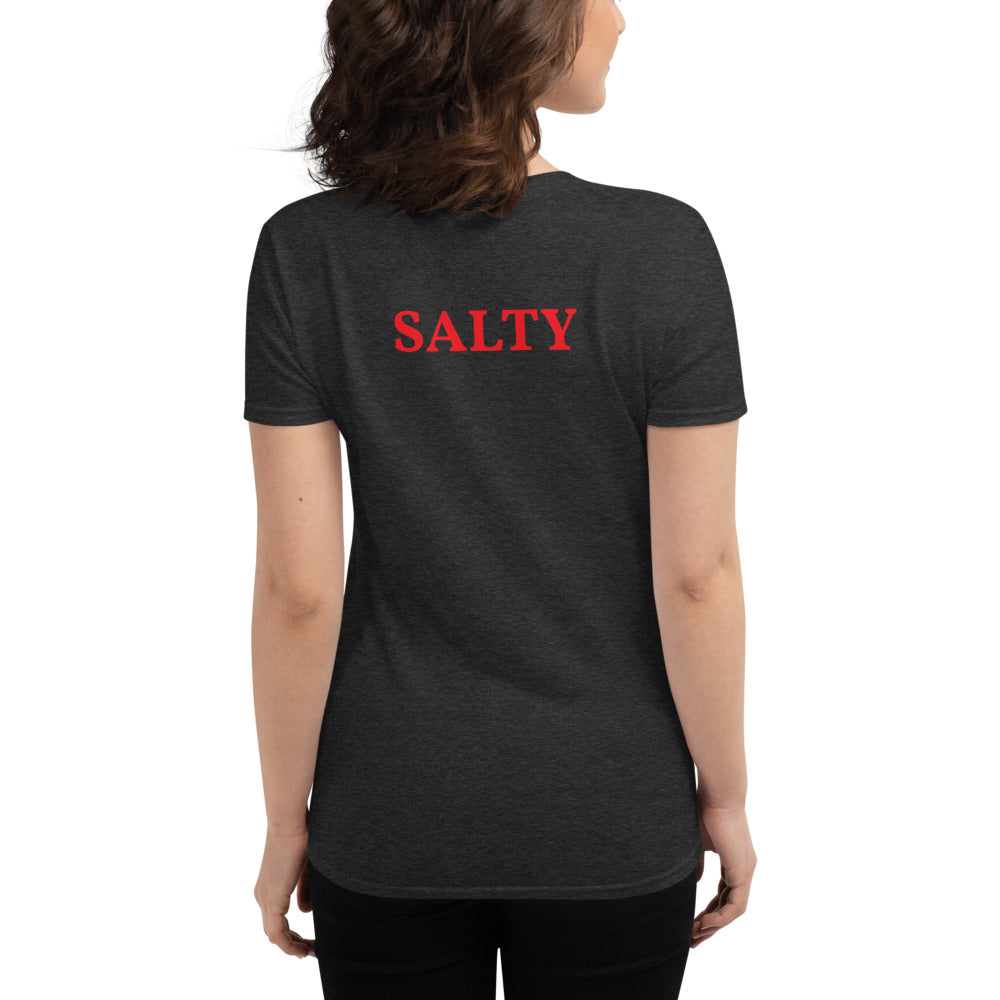 Custom Text Front And Back Personalize Women's Fashion Fit T-Shirt | Gildan 880 TeeSpect