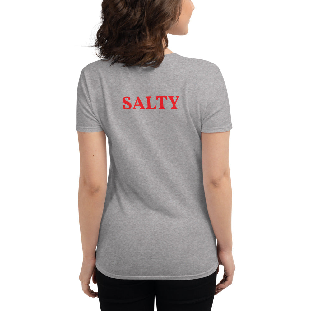 Custom Text Front And Back Personalize Women's Fashion Fit T-Shirt | Gildan 880 TeeSpect