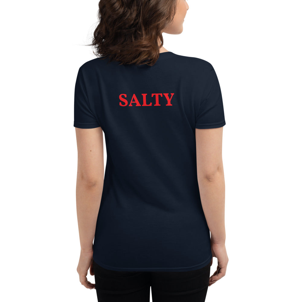 Custom Text Front And Back Personalize Women's Fashion Fit T-Shirt | Gildan 880 TeeSpect