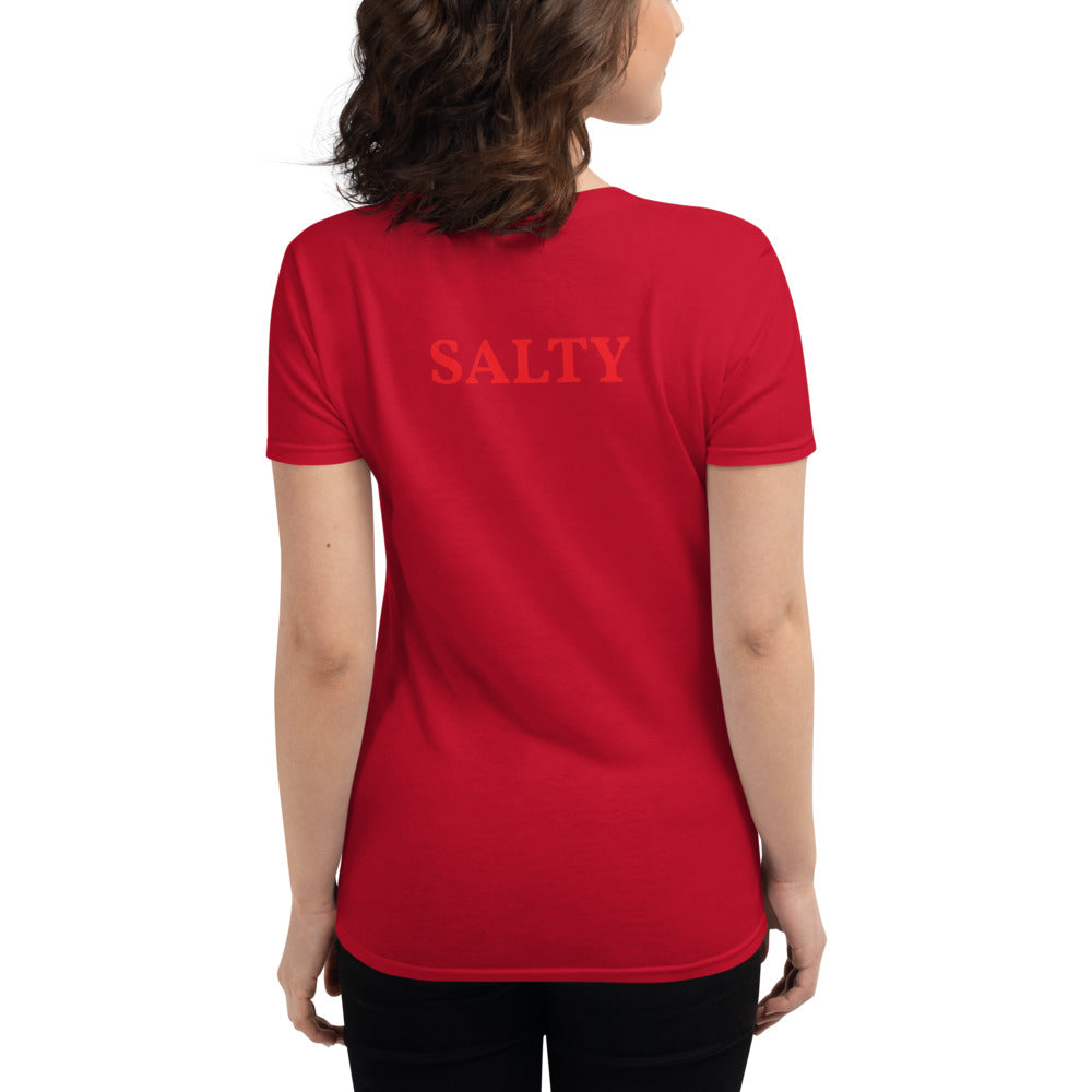 Custom Text Front And Back Personalize Women's Fashion Fit T-Shirt | Gildan 880 TeeSpect