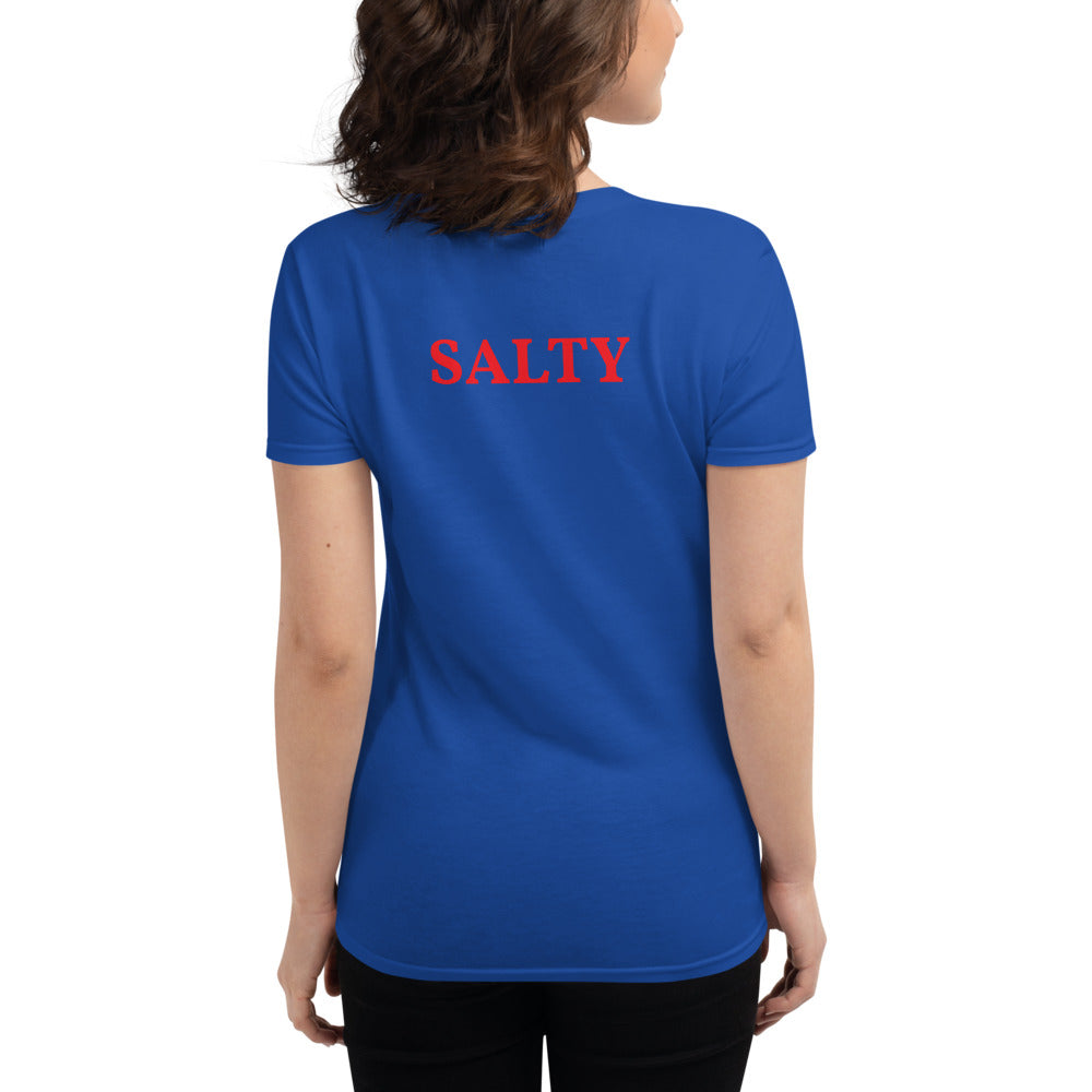Custom Text Front And Back Personalize Women's Fashion Fit T-Shirt | Gildan 880 TeeSpect