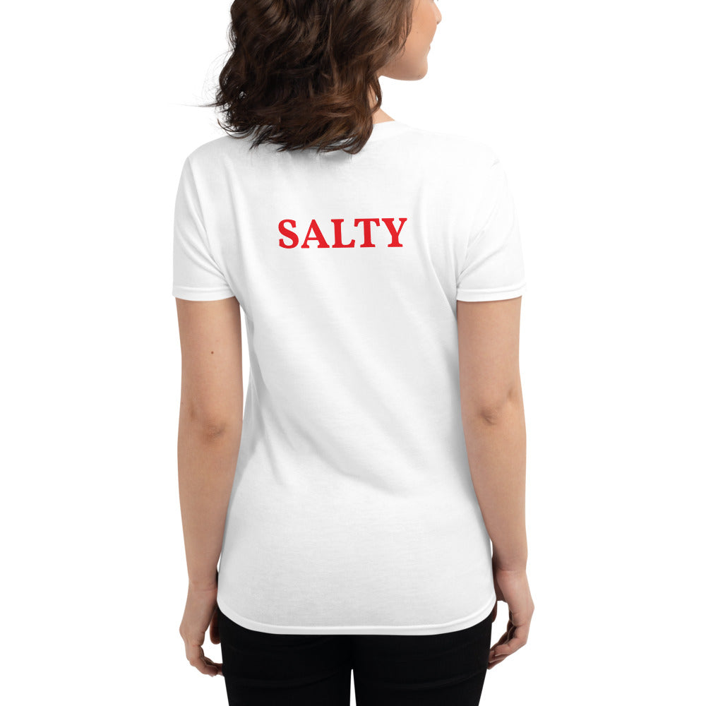 Custom Text Front And Back Personalize Women's Fashion Fit T-Shirt | Gildan 880 TeeSpect