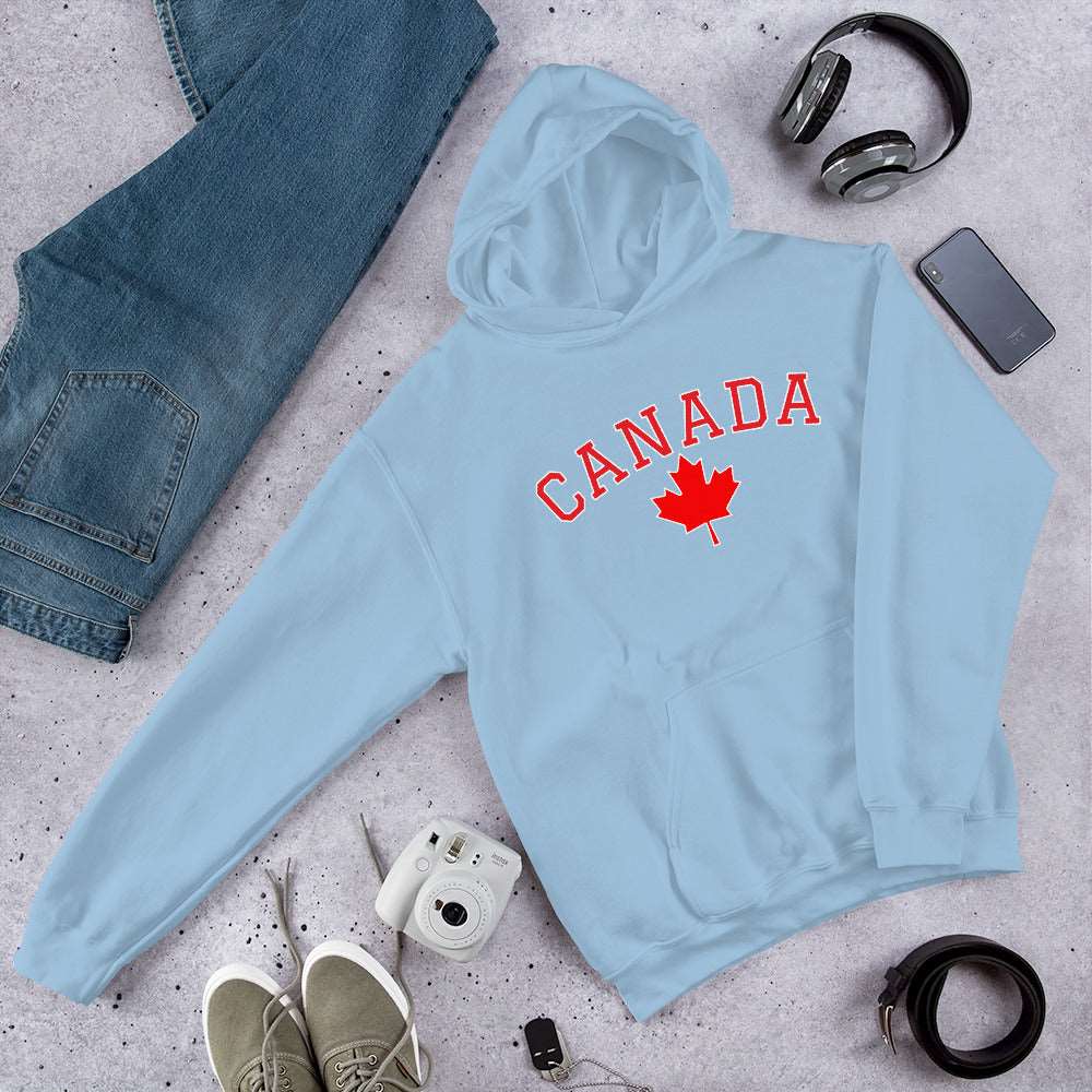 Bold Canada And Maple Leaf, Soft Feel, Double Stitched, Smooth, Stylish Unisex Heavy Blend Hoodie TeeSpect