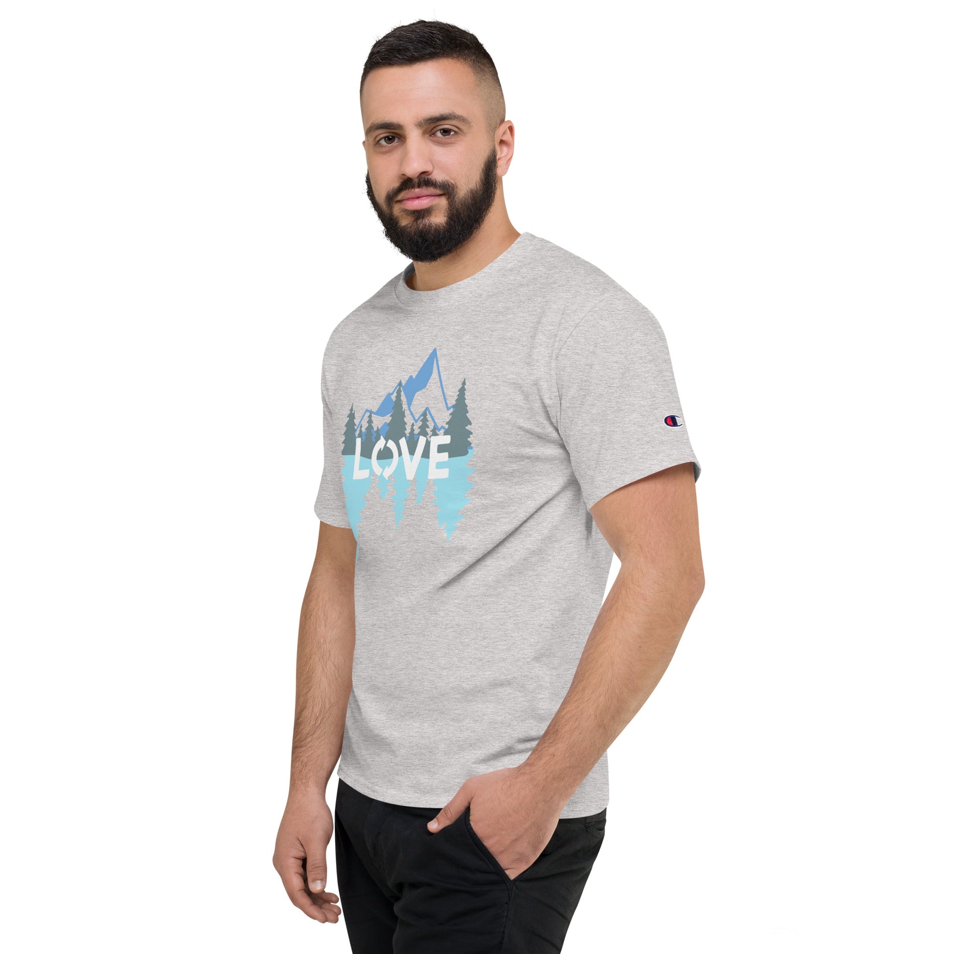 LOVE Nature Mountains Men's Champion T-Shirt TeeSpect